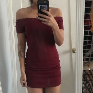 Lovely off the shoulder red dress mini